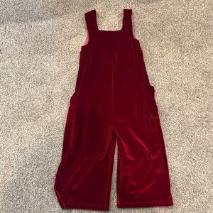 Pink Chicken Dark Red Velvet Jumpsuit